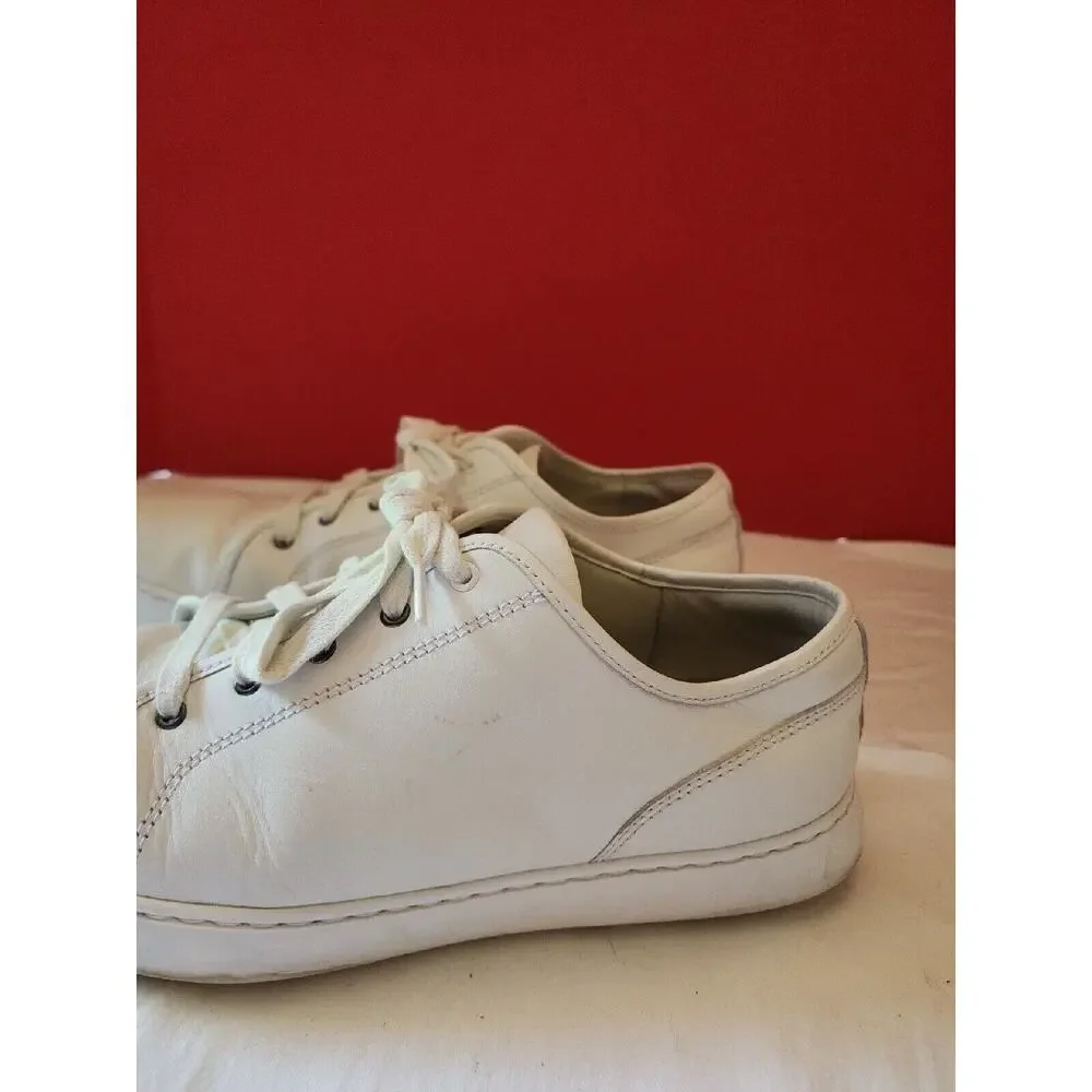 Size 10 Men's FitFlop Christophe Tumbled Leather Shoes White $130 MSRP